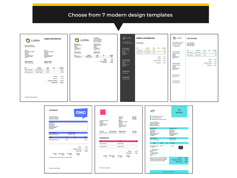 Custom Magento 2 PDF template designs