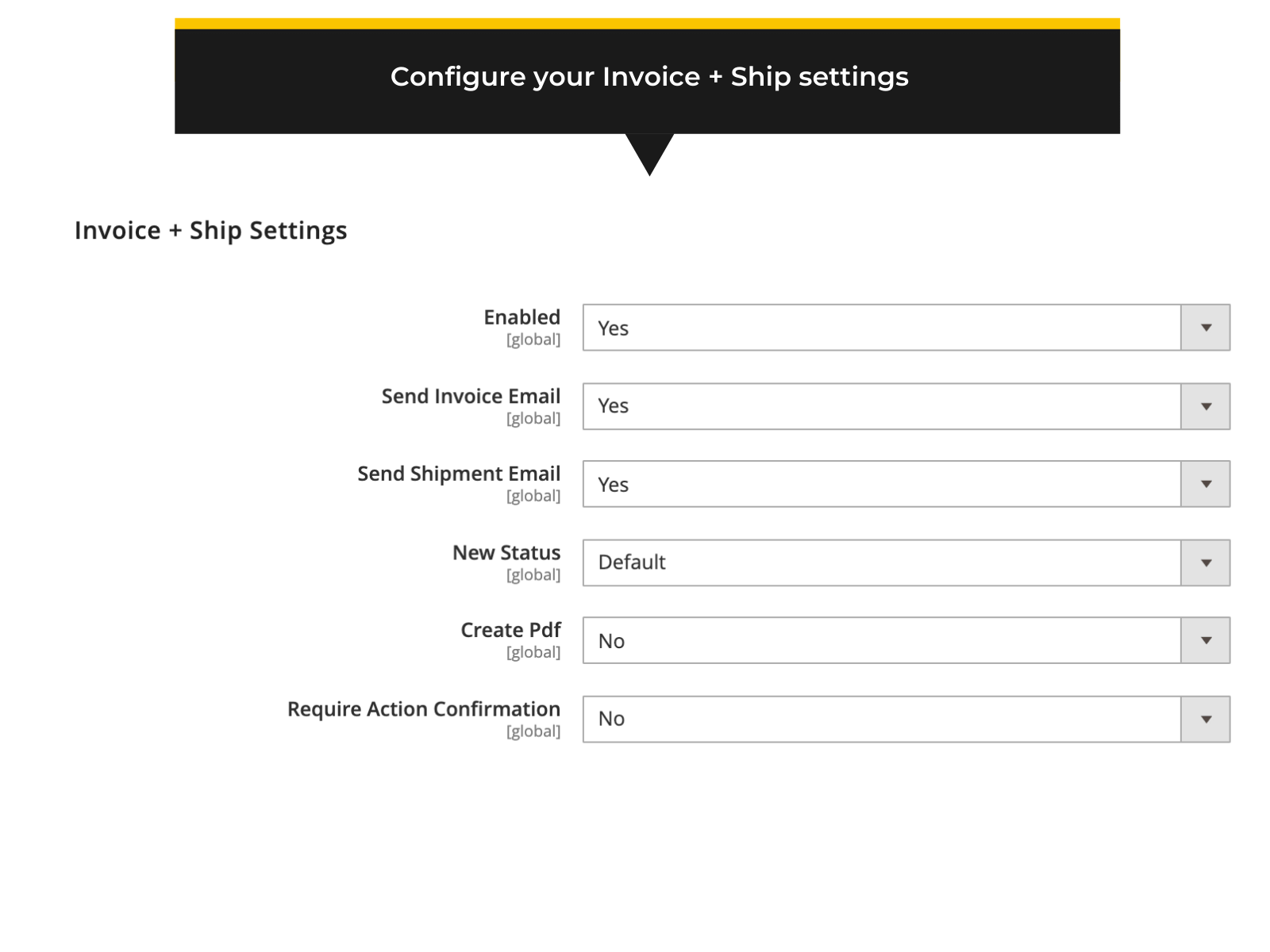 Fooman Order Manager backend settings in Magento 2 (Thumbnail)