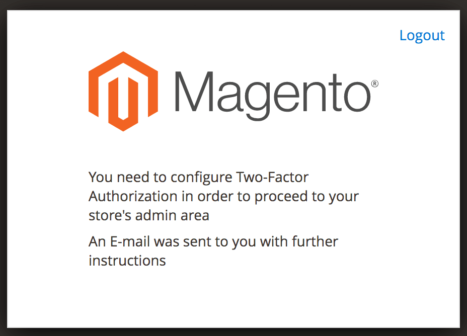 Magento 2FA First time setup