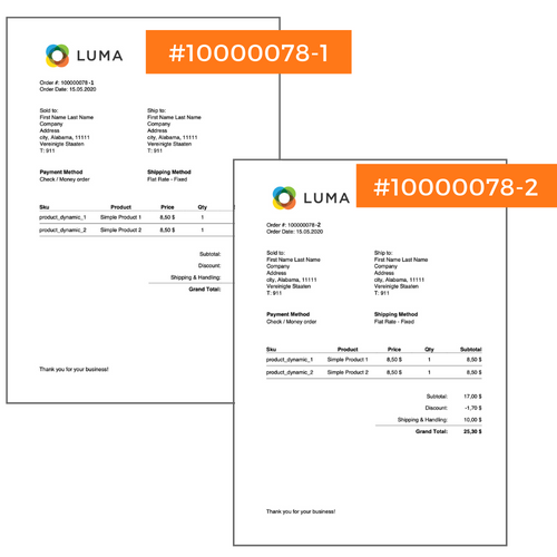 Duplicate separation will be used with the Magento 2 Same Order Number extension