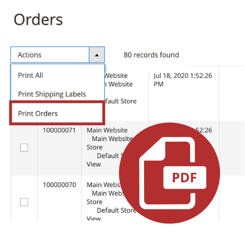 Order confirmation using the templates with Magento 2 pdf customiser extension