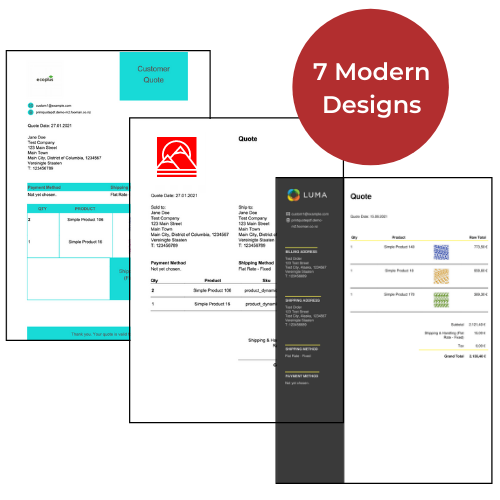 Good-looking Quote PDF documents that match your brand using our Magento 2 PDF Quote extension Make your quote documents shine by using our easy Magento PDF Quote extension plugin