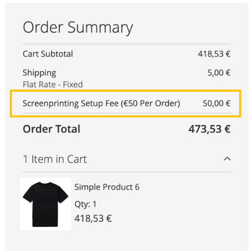 Product fee Magento display Magento 2 integrated surcharge display for product fees