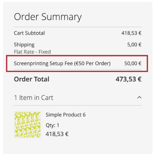 Product fee Magento display Magento 2 integrated surcharge display for product fees