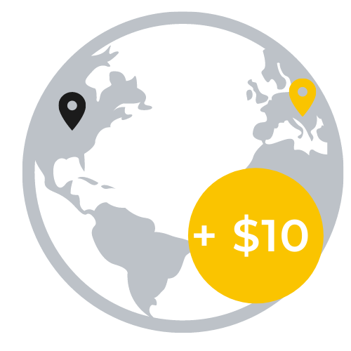 Surcharge customers in specific countries